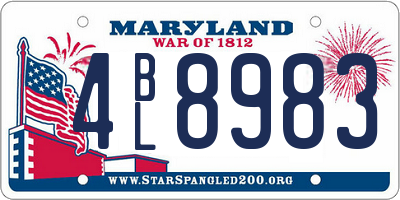 MD license plate 4BL8983