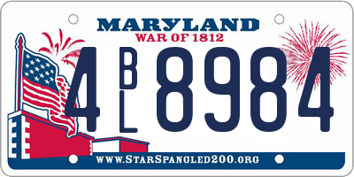 MD license plate 4BL8984