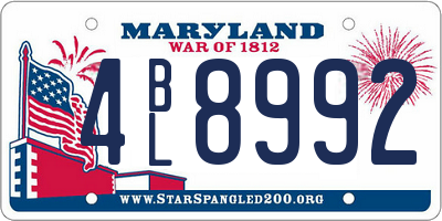 MD license plate 4BL8992