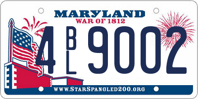 MD license plate 4BL9002