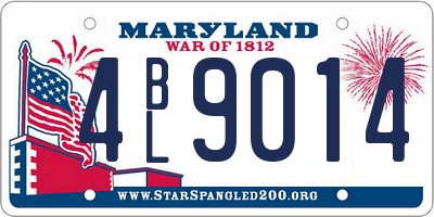 MD license plate 4BL9014