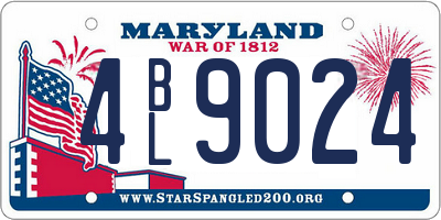 MD license plate 4BL9024