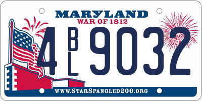 MD license plate 4BL9032