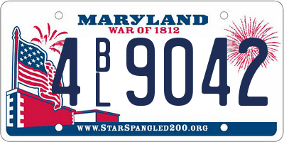 MD license plate 4BL9042
