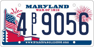 MD license plate 4BL9056