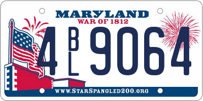MD license plate 4BL9064