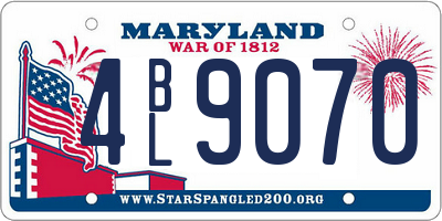 MD license plate 4BL9070