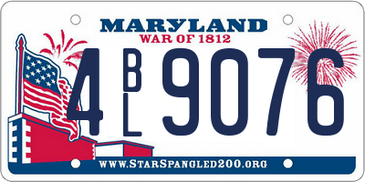 MD license plate 4BL9076