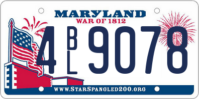 MD license plate 4BL9078