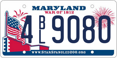 MD license plate 4BL9080