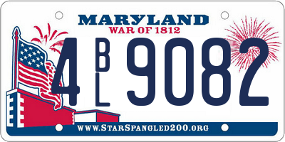 MD license plate 4BL9082