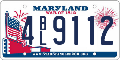 MD license plate 4BL9112