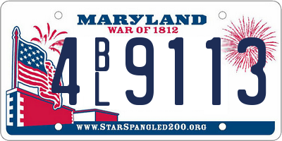 MD license plate 4BL9113