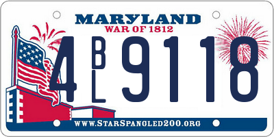 MD license plate 4BL9118