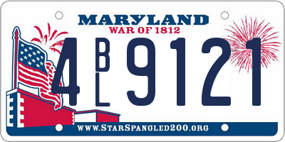 MD license plate 4BL9121