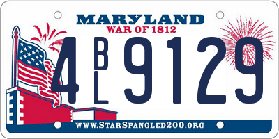 MD license plate 4BL9129