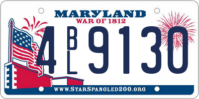 MD license plate 4BL9130