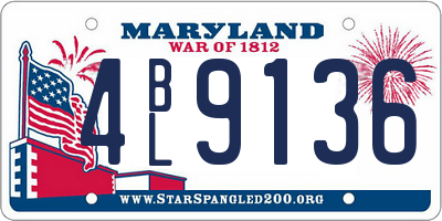 MD license plate 4BL9136