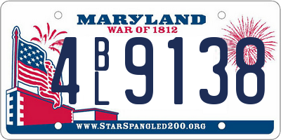 MD license plate 4BL9138