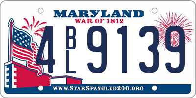 MD license plate 4BL9139