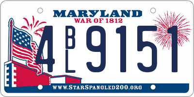 MD license plate 4BL9151