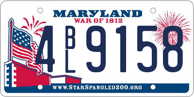 MD license plate 4BL9158