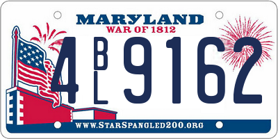 MD license plate 4BL9162