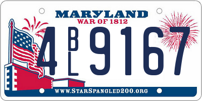 MD license plate 4BL9167