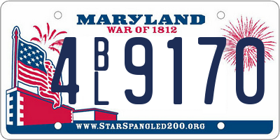 MD license plate 4BL9170