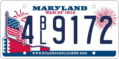 MD license plate 4BL9172