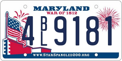 MD license plate 4BL9181
