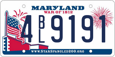 MD license plate 4BL9191