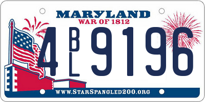 MD license plate 4BL9196