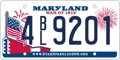 MD license plate 4BL9201