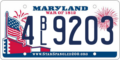 MD license plate 4BL9203