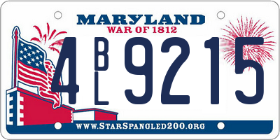MD license plate 4BL9215