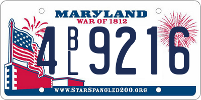 MD license plate 4BL9216