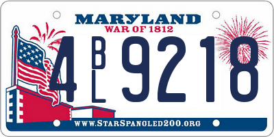 MD license plate 4BL9218