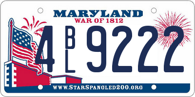 MD license plate 4BL9222