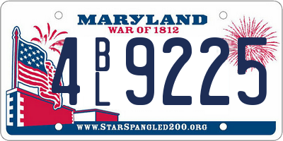 MD license plate 4BL9225