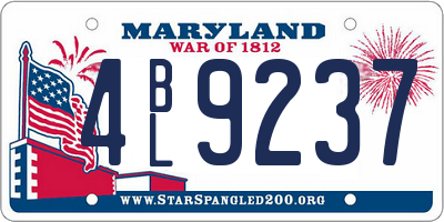 MD license plate 4BL9237