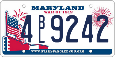 MD license plate 4BL9242