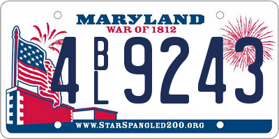 MD license plate 4BL9243