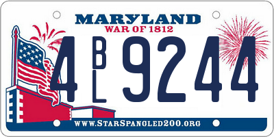MD license plate 4BL9244