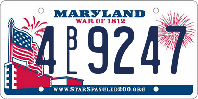 MD license plate 4BL9247