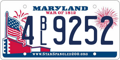 MD license plate 4BL9252