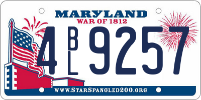 MD license plate 4BL9257