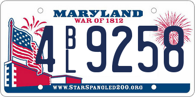 MD license plate 4BL9258