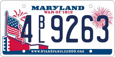 MD license plate 4BL9263