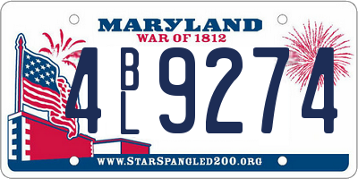 MD license plate 4BL9274